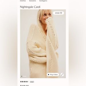FREE PEOPLE Nightingale Cardi